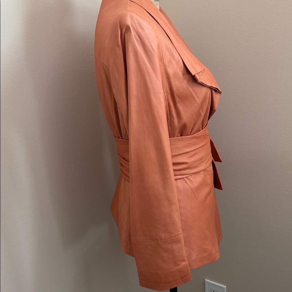 Elie Tahari Terracotta Belted Blazer - Picture 4 of 10